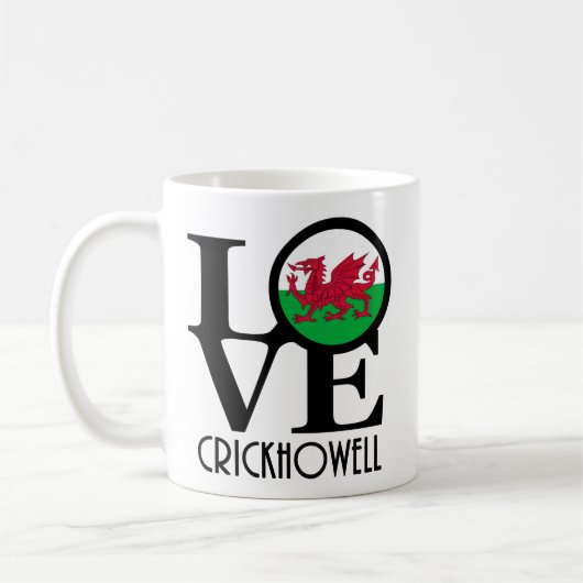 LOVE Crickhowell Wales 11oz コーヒーマグカップ (左)