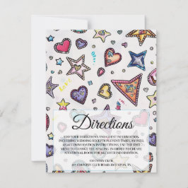 Love & Crystal Wedding Directions Insert Card 招待状