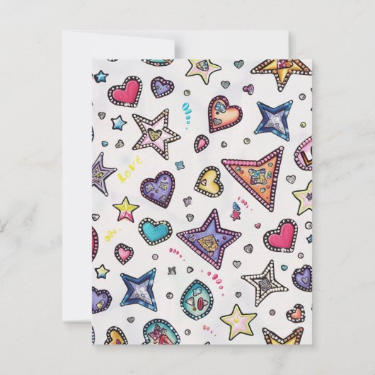 Love & Crystal Wedding Directions Insert Card 招待状 (裏面)