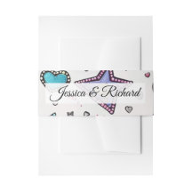 Love & Crystal Wedding Invitation Belly Bands 