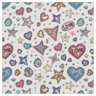 Love & Crystals | Crystal Hearts シームレス パターン ファブリック