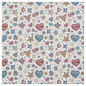 Love & Crystals | Crystal Hearts Seamless Pattern  ファブリック (見本)