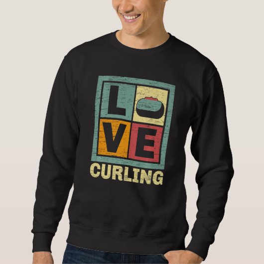 Love Curling Curler Sport Curling Stone スウェットシャツ (正面)