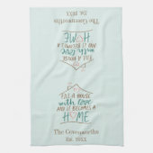 Love Customizable引っ越し祝いパーティー キッチンタオル (縦)