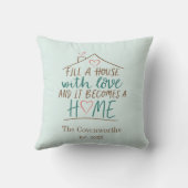 Love Customizable引っ越し祝いパーティー クッション (裏面)