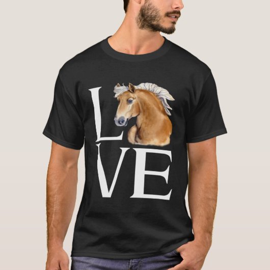Love Cute Haflinger Horse Tシャツ (正面)