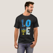 Love Cute Hanukkah Decoration Menorah Pajama Match Tシャツ (正面フル)