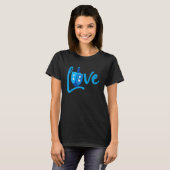 LOVE Cute Hanukkah Decorations Dreidel Menorah Cha Tシャツ (正面フル)