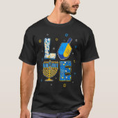 Love Cute Hanukkah Decorations Dreidel Menorah Cha Tシャツ (正面)