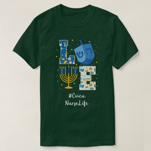 Love Cvicu Nurse Hanukkah Jewish Chanukah MATCHING Tシャツ (デザイン正面)