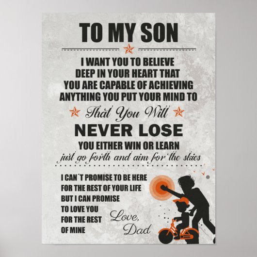 Love Dad, To My Son, Dad Son Bike Never Lose ポスター (正面)