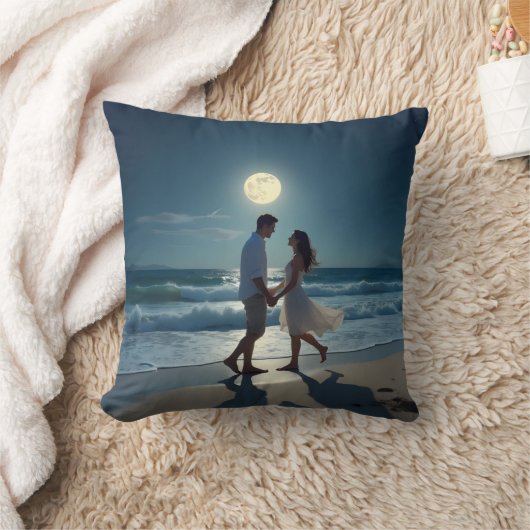 Love Dance Moon Pillow クッション (ブランケット)