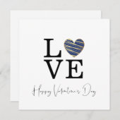 Love Dark Blue Heart Happy Valentine's Day Script (正面/裏面)
