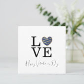 Love Dark Blue Heart Happy Valentine's Day Script (スタンド正面)