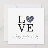 Love Dark Blue Heart Happy Valentine's Day Script (正面)