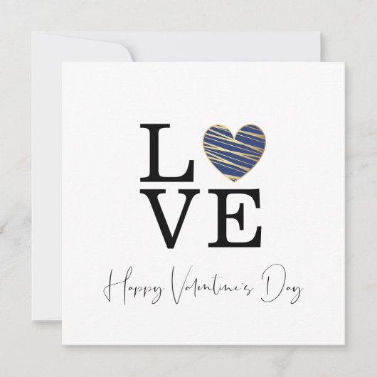 Love Dark Blue Heart Happy Valentine's Day Script (正面)