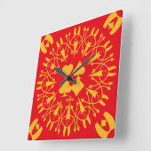 LOVE DEC POKER DECORATIVE BY MASANSER スクエア壁時計 (傾斜)