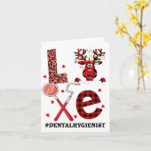 Love Dental Christmas Reindeer Dental Squad Xmas D カード (黄色い花)