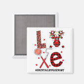 Love Dental Christmas Reindeer Dental Squad Xmas D マグネット (正面/裏面)