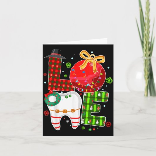 Love Dental Life Bauble Tooth Dentist Fall Christm カード (正面)