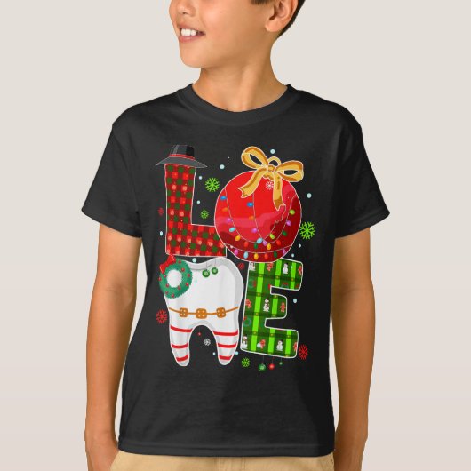Love Dental Life Bauble Tooth Dentist Fall Christm Tシャツ (正面)