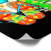 Love Dental Life Cute Tooth Flip Flops Summer Dent ポスター (角)