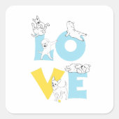 love dog スクエアシール (正面)