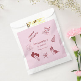 Love Dog 1st Birthday – Cute Puppy, Balloons フェイバーバッグ