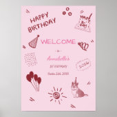 Love Dog 1st Birthday – Cute Puppy, Balloons ポスター (正面)