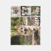 LOVE Dog 4フォトコラージュポープリントハート フリースブランケット (正面)