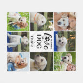 Love Dog 8ペットパーソナライズされたの写真 フリースブランケット (正面(横))
