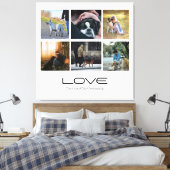 Love Dog Family Portrait Collage Design キャンバスプリント (インサイチュ (寝室))
