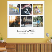 Love Dog Family Portrait Collage Design キャンバスプリント (インサイチュ (リビング))