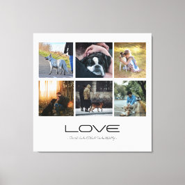 Love Dog Family Portrait Collage Design キャンバスプリント