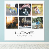 Love Dog Family Portrait Collage Design キャンバスプリント (インサイチュ (ウッドフロア))