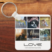 Love Dog Family Portrait Collage Design キーホルダー (正面)