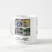 Love Dog Family Portrait Collage Design コーヒーマグカップ (正面左)