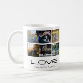 Love Dog Family Portrait Collage Design コーヒーマグカップ