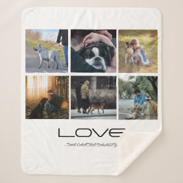 Love Dog Family Portrait Collage Design シェルパブランケット