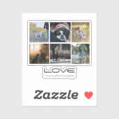 Love Dog Family Portrait Collage Design シール (シート)