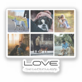 Love Dog Family Portrait Collage Design シール