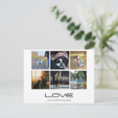 Love Dog Family Portrait Collage Design ポストカード (スタンド正面)