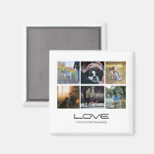 Love Dog Family Portrait Collage Design マグネット (正面/裏面)