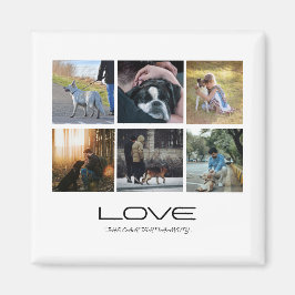 Love Dog Family Portrait Collage Design マグネット