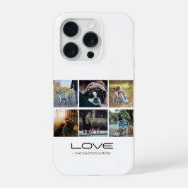 Love Dog Family Portrait Collage Design iPhone 15 Proケース
