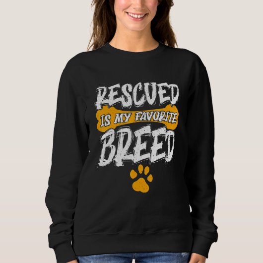 Love Dog Rescue Rescued Is My Favorite Breed Vinta スウェットシャツ (正面)
