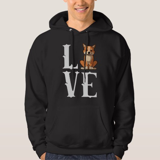 Love Dogs Cardigan Welsh Corgi Dog Mom Owner パーカ (正面)