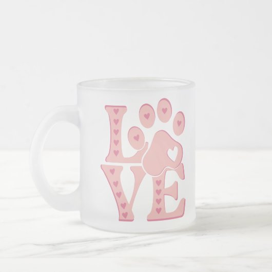 Love Dogs Perzonalized フロストグラスマグカップ (左)