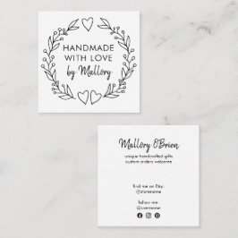 Love Doodleで手作りリースブラシスクリプト スクエア名刺