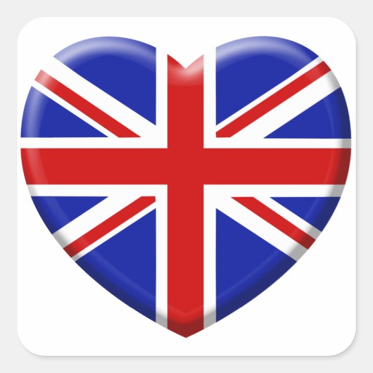 love drapeau Angleterre スクエアシール (正面)